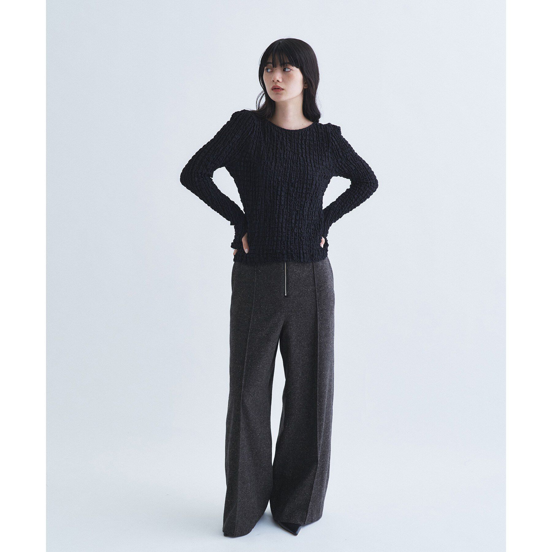 CODE A「crinkle ribbon 2way top」|Tシャツ・カットソー|