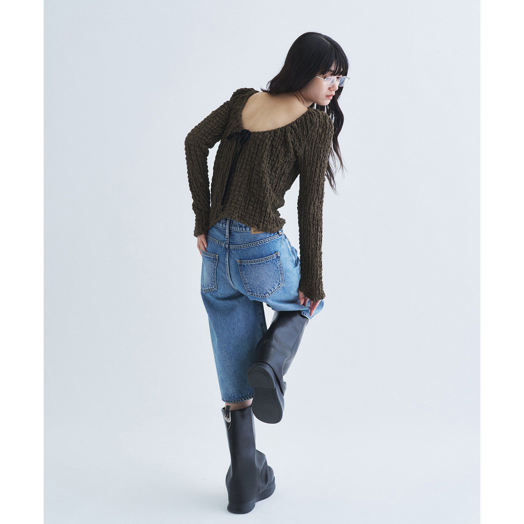 CODE A「crinkle ribbon 2way top」|Tシャツ・カットソー|