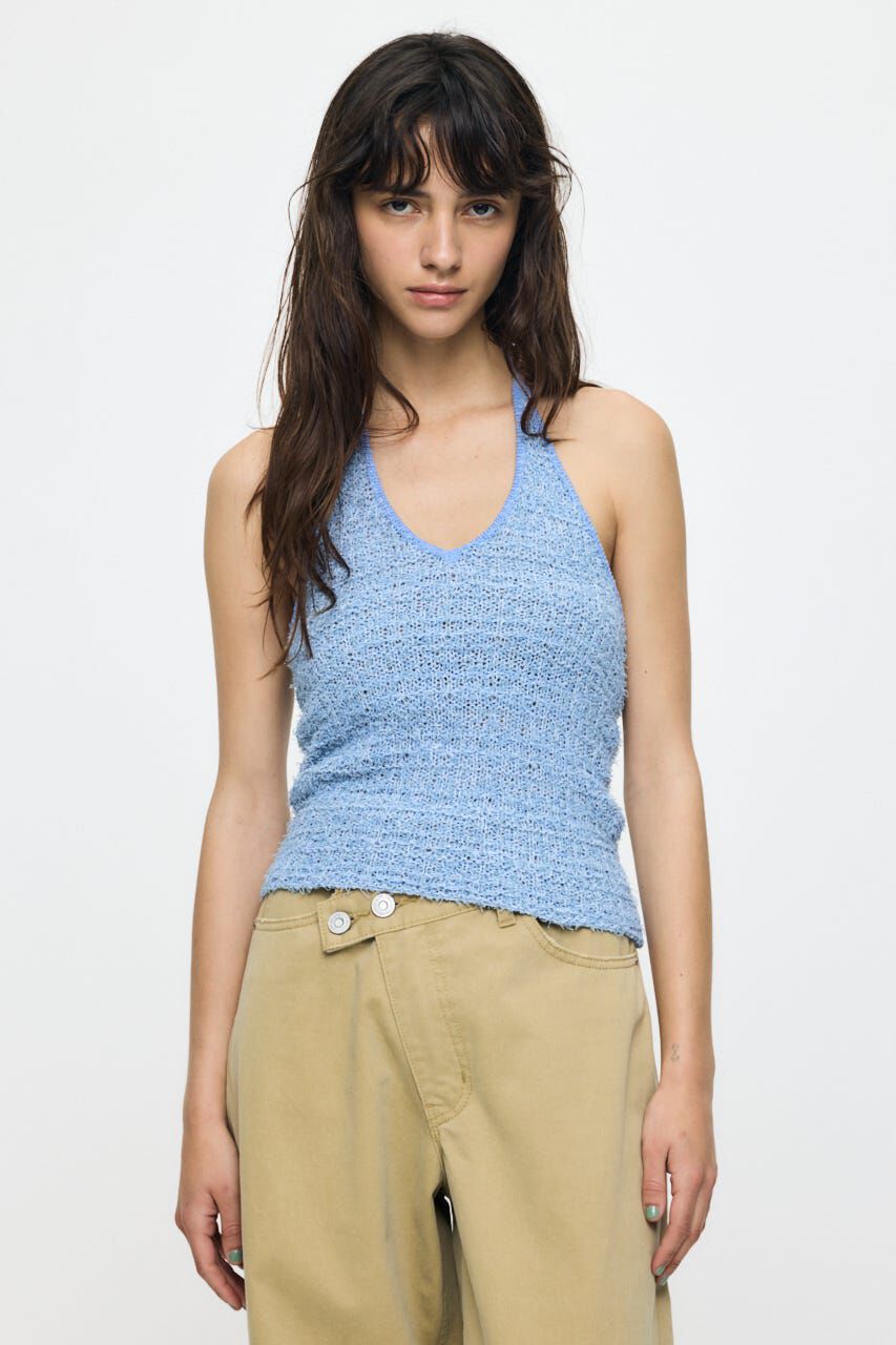 MOUSSY「HALTER NECK KNIT キャミ」|キャミソール|L/BLU1