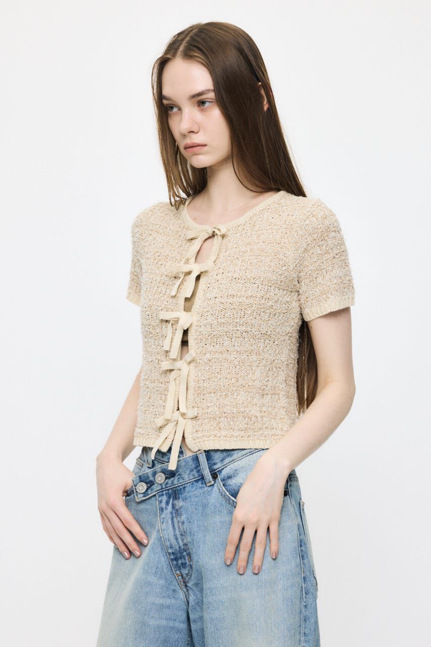 MOUSSY「FRONT RIBBON KNIT カーディガン」|ニット・セーター|