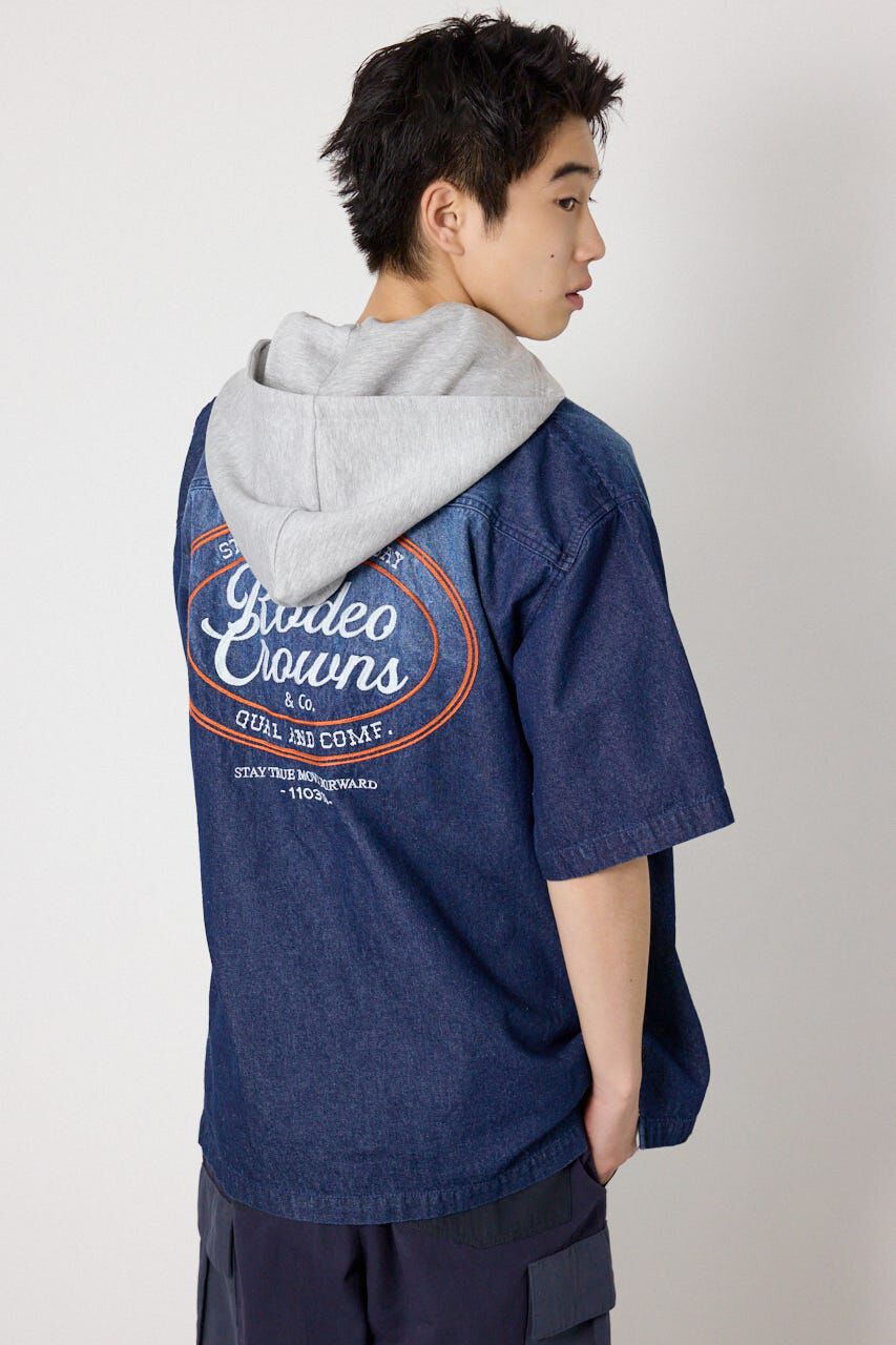 RODEO CROWNS「バックロゴフードデニムシャツ」|シャツ・ブラウス|