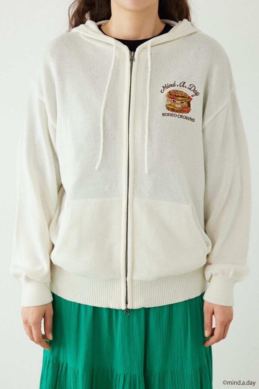RODEO CROWNS「(MIND.A.DAY)ワンポイントニットフーディー」|パーカー|