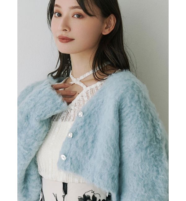 MERCURYDUO「【WEB限定カラーあり】シャギークロップドカーディガン」|カーディガン|