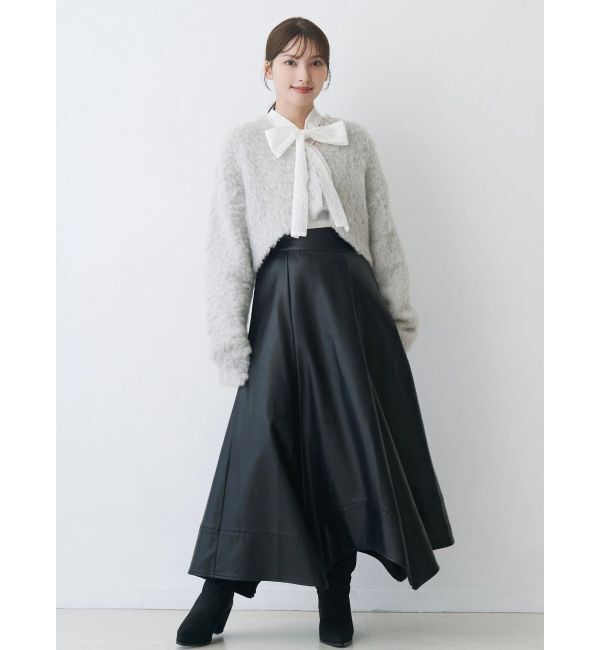 MERCURYDUO「【WEB限定カラーあり】シャギークロップドカーディガン」|カーディガン|