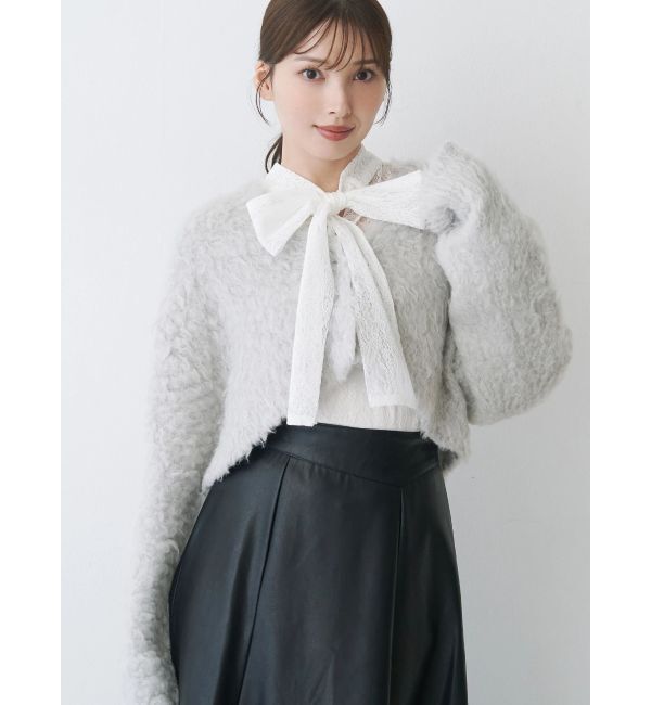 MERCURYDUO「【WEB限定カラーあり】シャギークロップドカーディガン」|カーディガン|
