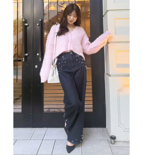 MERCURYDUO「【WEB限定カラーあり】シャギークロップドカーディガン」|カーディガン|