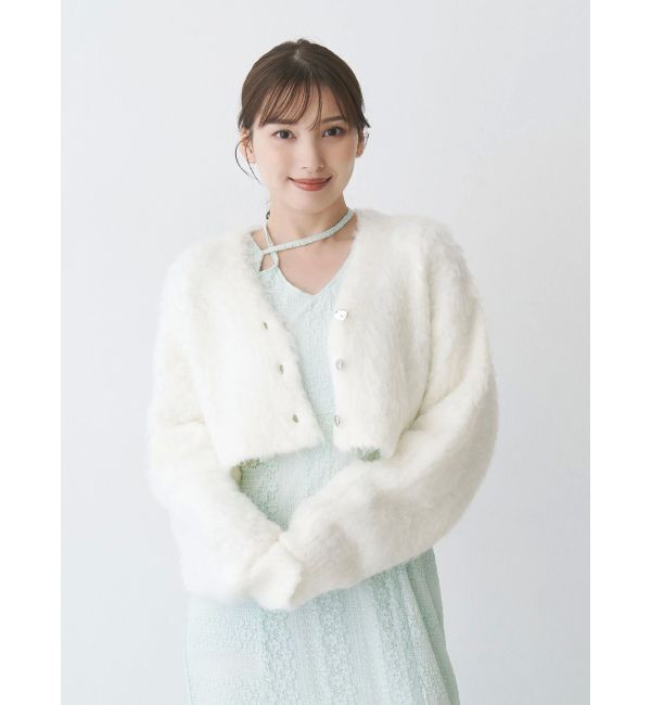 MERCURYDUO「【WEB限定カラーあり】シャギークロップドカーディガン」|カーディガン|