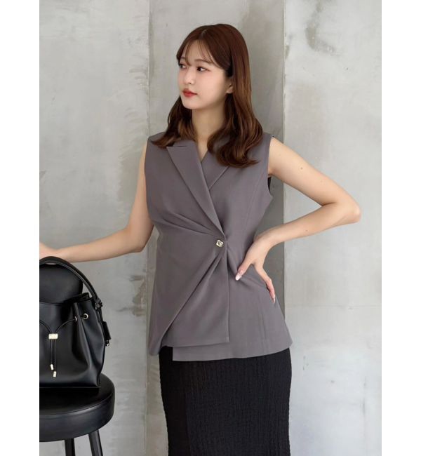 MERCURYDUO「【SETUP】アシメドレープジレ」|ベスト・ジレ|