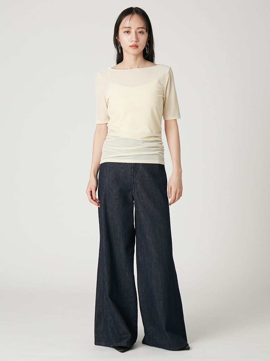 FRAY I.D「シアーベロアバックオープンTシャツ」|Tシャツ・カットソー|
