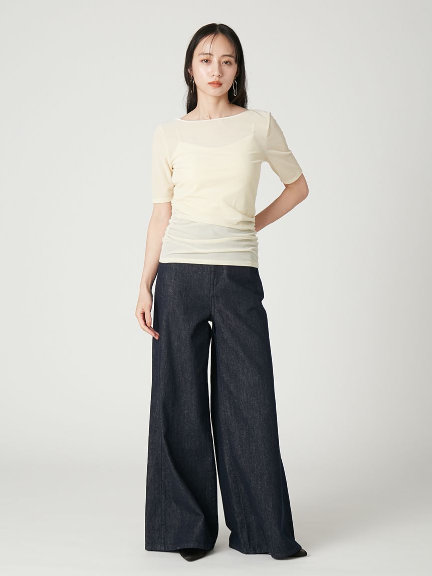 FRAY I.D「シアーベロアバックオープンTシャツ」|Tシャツ・カットソー|