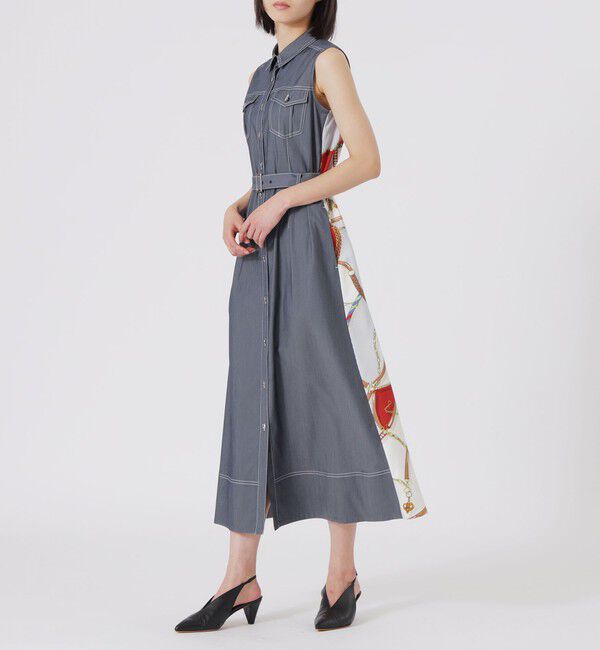  「バックスカーフノースリーブワンピース」|ワンピース|