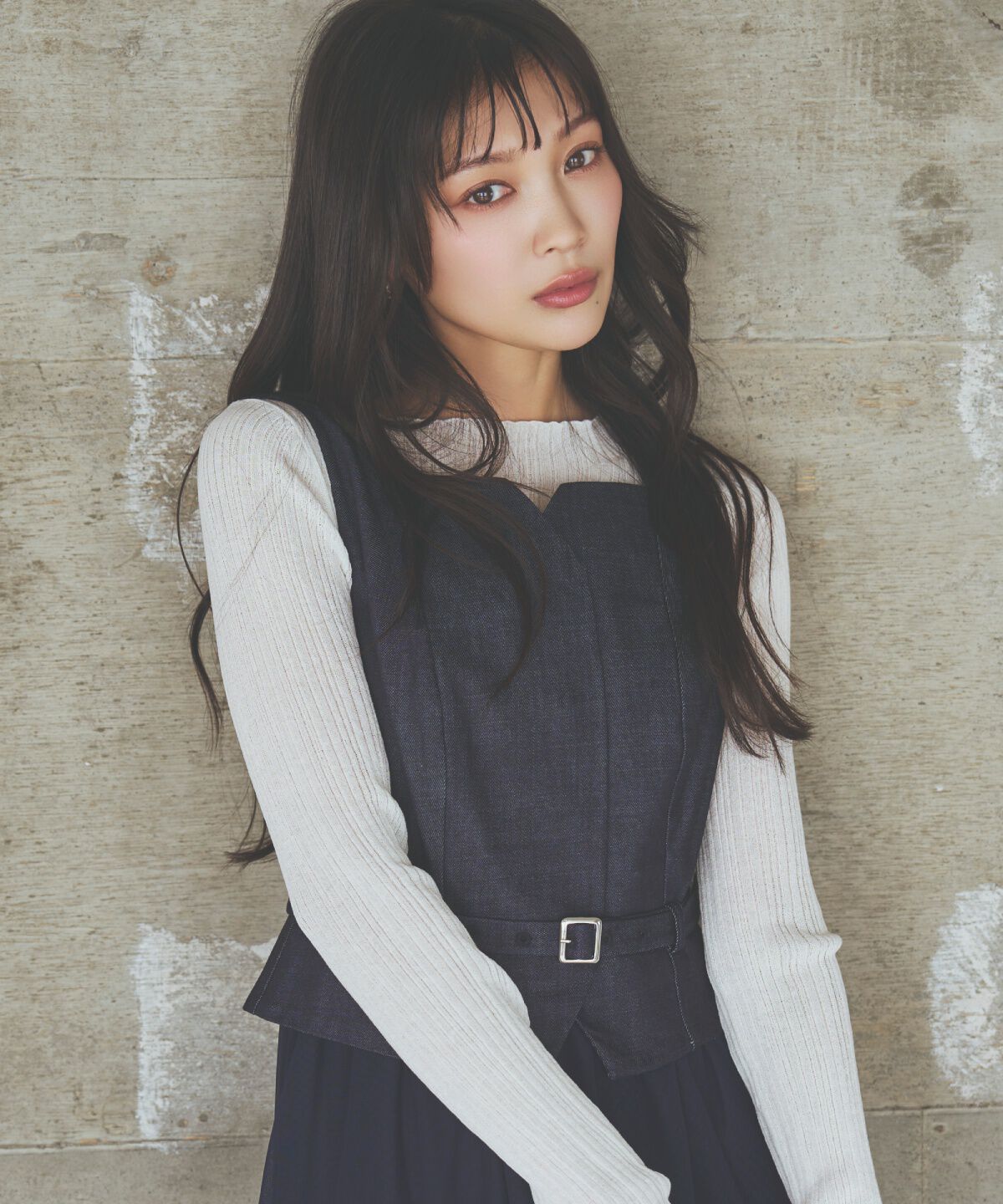 アンドクチュール「シアーランダムリブニットプルオーバー」|ニット・セーター|