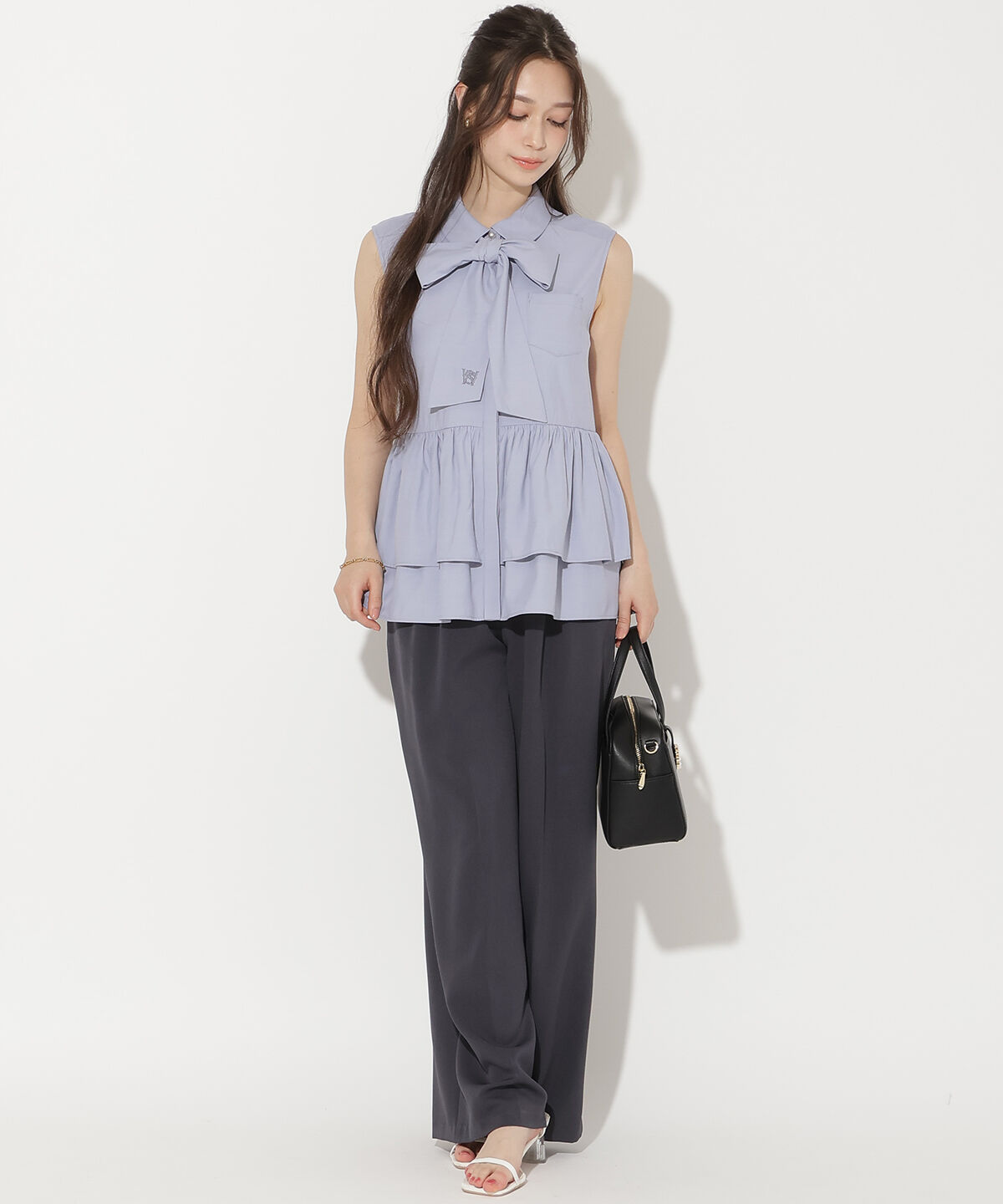 WILLSELECTION「ダブルタックワイドパンツ」|その他|ネイビー