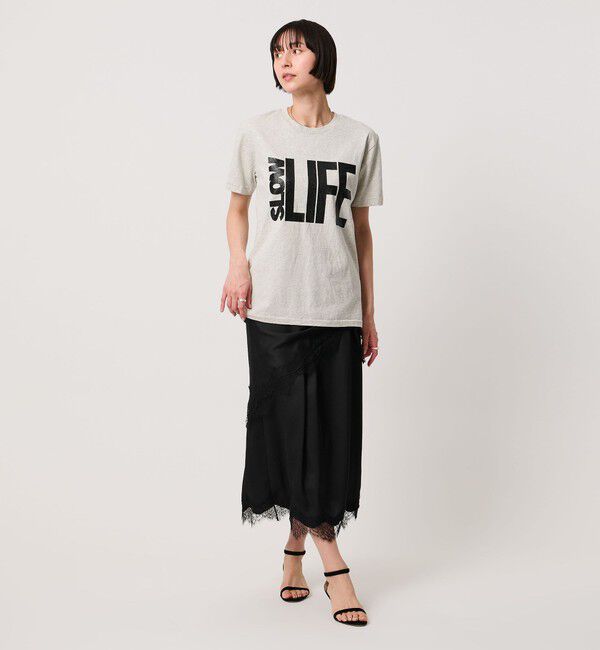 UNITED ARROWS「スカーフ付き サテン レース コンビ スカート」|スカート|