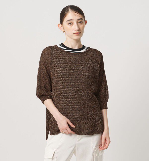 UNITED ARROWS「ペーパー プルオーバー ニット」|ニット・セーター|DK.BROWN