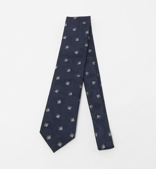 UNITED ARROWS「スクエア ジャガード ネクタイ」|ネクタイ・蝶ネクタイ|NAVY