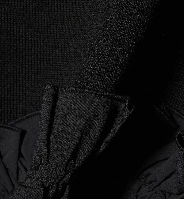 UNITED ARROWS green label relaxing「ティアード ドッキング 5分袖 プルオーバー ニット」|ニット・セーター|