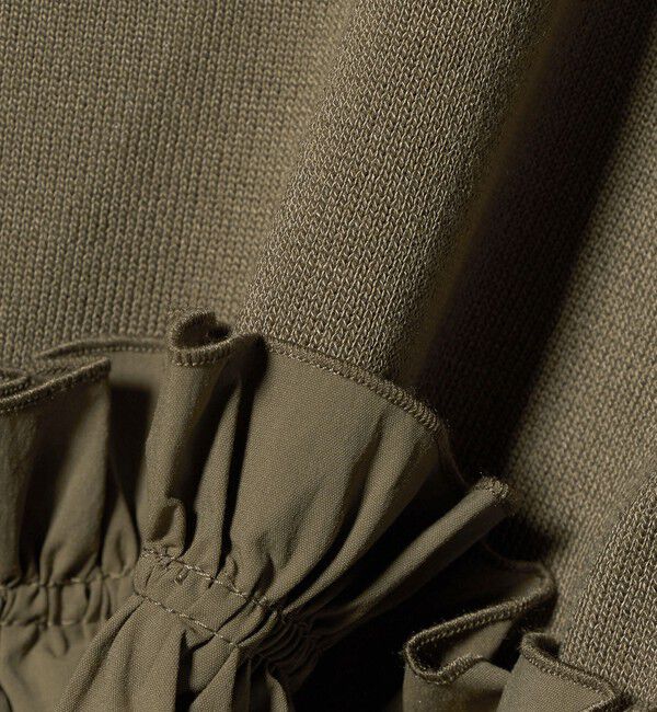 UNITED ARROWS green label relaxing「ティアード ドッキング 5分袖 プルオーバー ニット」|ニット・セーター|