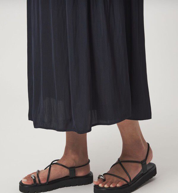 UNITED ARROWS green label relaxing「サテン ギャザー フレンチスリーブ ワンピース」|ワンピース|