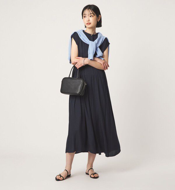 UNITED ARROWS green label relaxing「サテン ギャザー フレンチスリーブ ワンピース」|ワンピース|