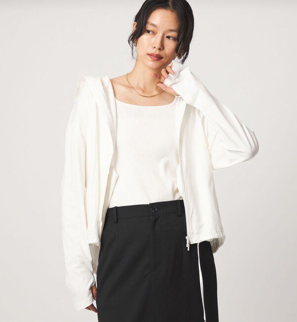 UNITED ARROWS green label relaxing「【WEB限定】＜at ease＞ドロスト カットソー パーカー  UVカット 接触冷感 遮熱」|パーカー|