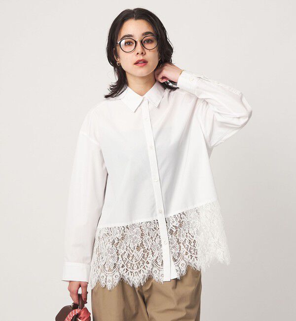 UNITED ARROWS green label relaxing「レース ドッキング シャツ」|シャツ・ブラウス|