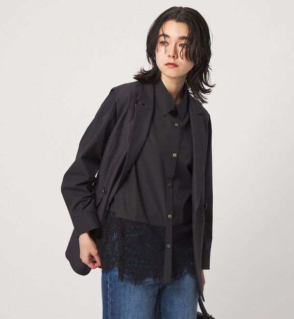 UNITED ARROWS green label relaxing「レース ドッキング シャツ」|シャツ・ブラウス|