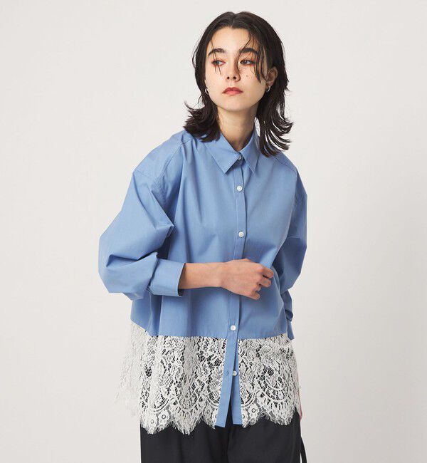 UNITED ARROWS green label relaxing「レース ドッキング シャツ」|シャツ・ブラウス|