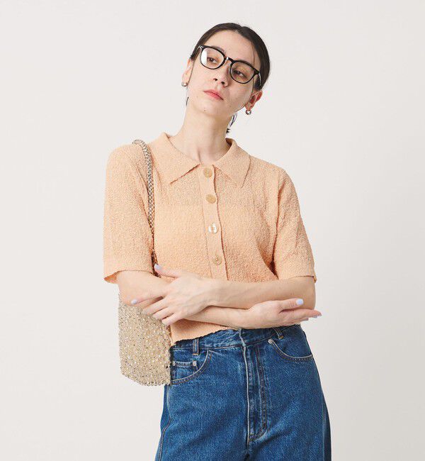 BEAUTY&YOUTH UNITED ARROWS「ノットヤーンニット ハーフスリーブ シャツ カーディガン ウォッシャブル」|カーディガン|SHERBET