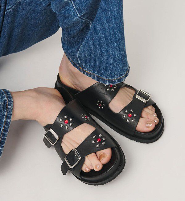 BEAUTY&YOUTH UNITED ARROWS「【別注】＜CAMINANDO＞スタッズ ベルト サンダル」|サンダル|BLACK