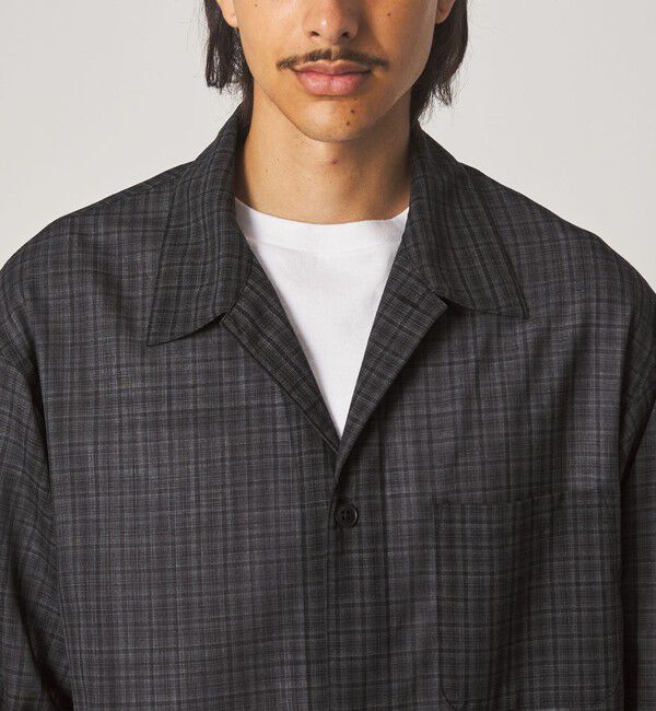 STEVEN ALAN「＜Steven Alan＞ ウール チェック オープンカラー オーバー シャツ」|シャツ・ブラウス|