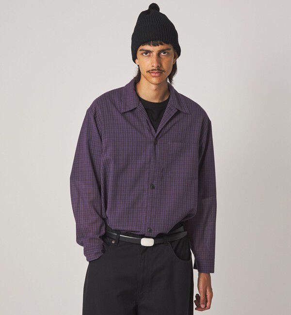 STEVEN ALAN「＜Steven Alan＞ ウール チェック オープンカラー オーバー シャツ」|シャツ・ブラウス|
