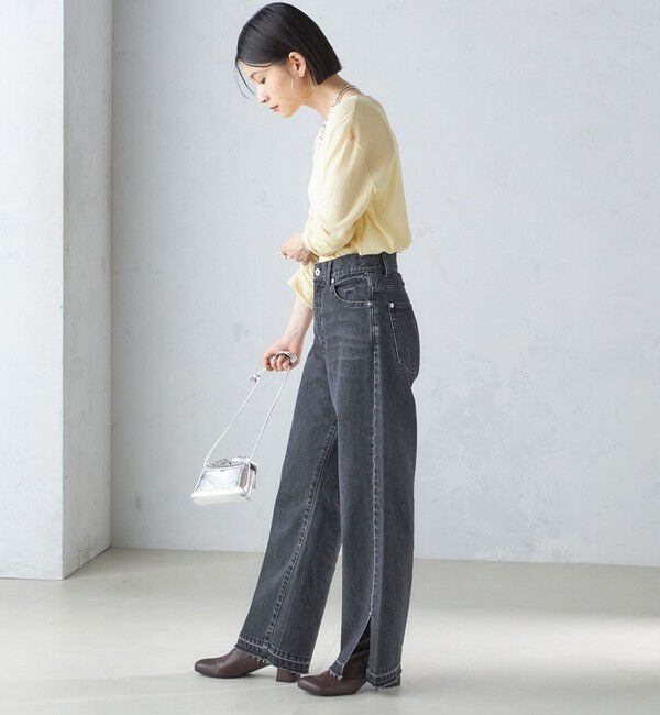 SHIPS for women「〈手洗い可能〉シアー ストレッチ クルーネック プルオーバー」|Tシャツ・カットソー|