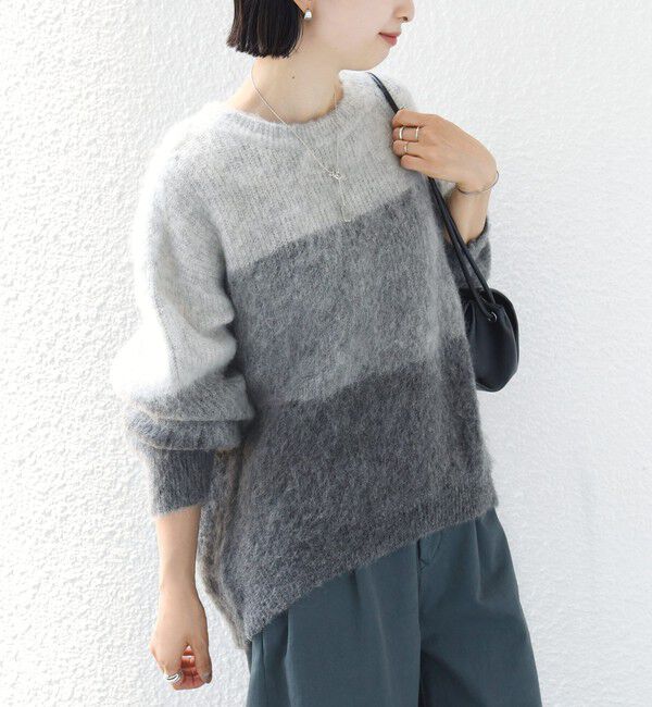 SHIPS for women「【WEB限定】〈手洗い可能〉モヘヤ混 グラデーション ニット プルオーバー」|ニット・セーター|