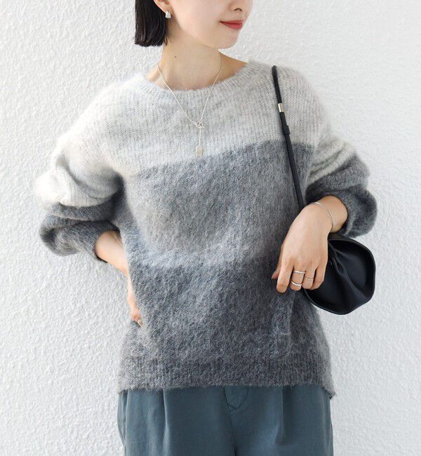 SHIPS for women「【WEB限定】〈手洗い可能〉モヘヤ混 グラデーション ニット プルオーバー」|ニット・セーター|