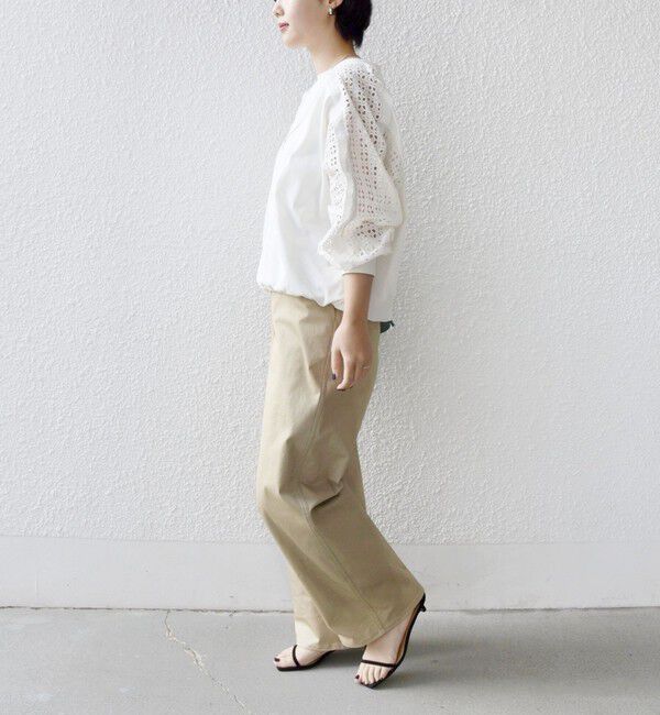 SHIPS for women「【WEB限定】〈手洗い可能〉レース コンビ カットソー」|Tシャツ・カットソー|