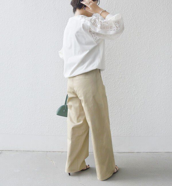 SHIPS for women「【WEB限定】〈手洗い可能〉レース コンビ カットソー」|Tシャツ・カットソー|