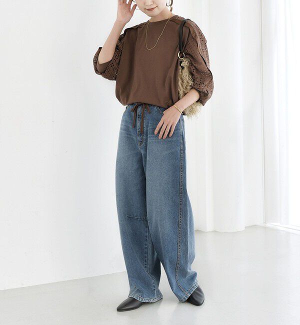 SHIPS for women「【WEB限定】〈手洗い可能〉レース コンビ カットソー」|Tシャツ・カットソー|