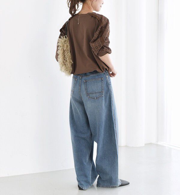 SHIPS for women「【WEB限定】〈手洗い可能〉レース コンビ カットソー」|Tシャツ・カットソー|