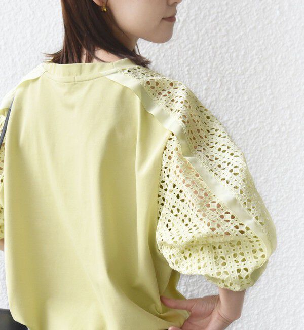SHIPS for women「【WEB限定】〈手洗い可能〉レース コンビ カットソー」|Tシャツ・カットソー|イエロー