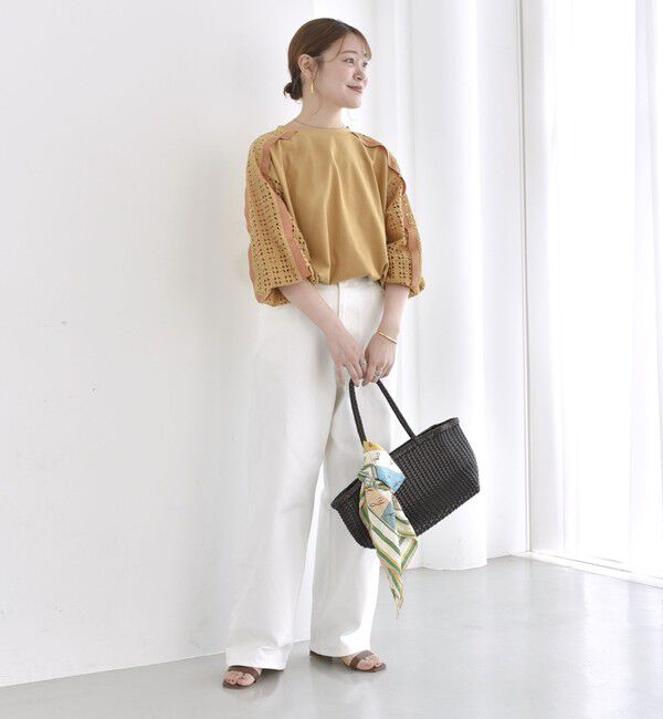 SHIPS for women「【WEB限定】〈手洗い可能〉レース コンビ カットソー」|Tシャツ・カットソー|