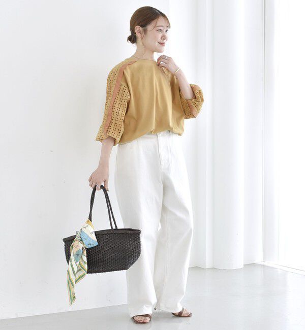SHIPS for women「【WEB限定】〈手洗い可能〉レース コンビ カットソー」|Tシャツ・カットソー|