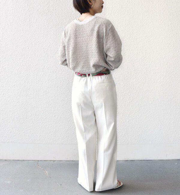 SHIPS for women「【WEB限定】〈手洗い可能〉ウェーブ クレープ ヘンリー 2WAY プルオーバー」|Tシャツ・カットソー|