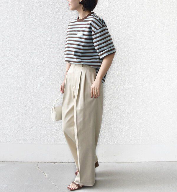 SHIPS for women「【WEB限定】マルチ ボーダー 5分袖 TEE」|Tシャツ・カットソー|