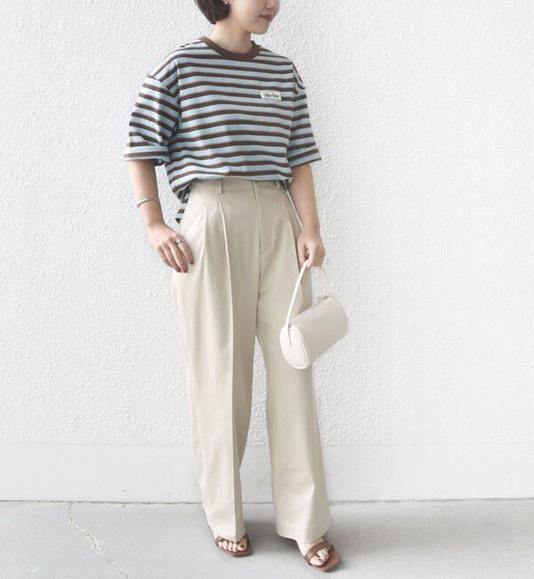 SHIPS for women「【WEB限定】マルチ ボーダー 5分袖 TEE」|Tシャツ・カットソー|