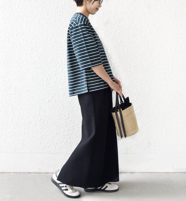 SHIPS for women「【WEB限定】マルチ ボーダー 5分袖 TEE」|Tシャツ・カットソー|