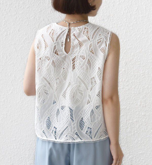 SHIPS for women「〈手洗い可能〉刺繍 レース ノースリーブ プルオーバー」|その他|