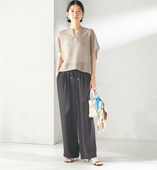 SHIPS for women「〈手洗い可能〉シャンブレー カラミ スキッパー プルオーバー」|シャツ・ブラウス|
