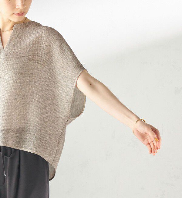 SHIPS for women「〈手洗い可能〉シャンブレー カラミ スキッパー プルオーバー」|シャツ・ブラウス|