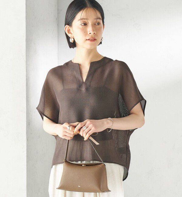 SHIPS for women「〈手洗い可能〉シャンブレー カラミ スキッパー プルオーバー」|シャツ・ブラウス|